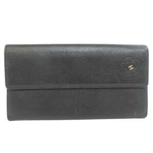 CHANEL Authentic Black Logo Wallet